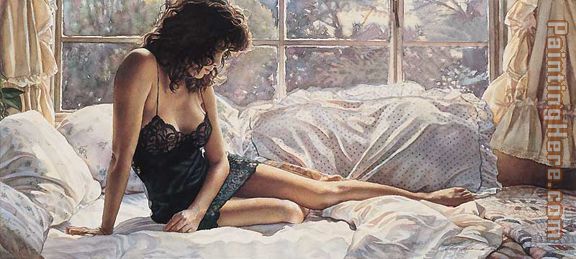 Black Lace Nightgown painting - Steve Hanks Black Lace Nightgown art painting